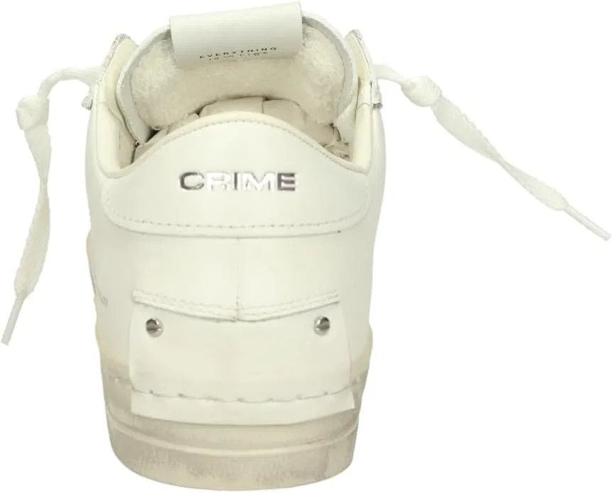 Кроссовки Crime London Distressed in Pelle U25CR02 16001PP5.10 Trainers White / Black — фото 3