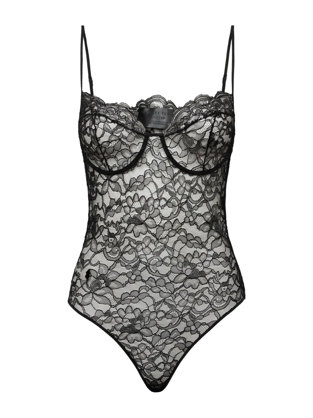 

Кружевное боди Philipp Plein, черный
