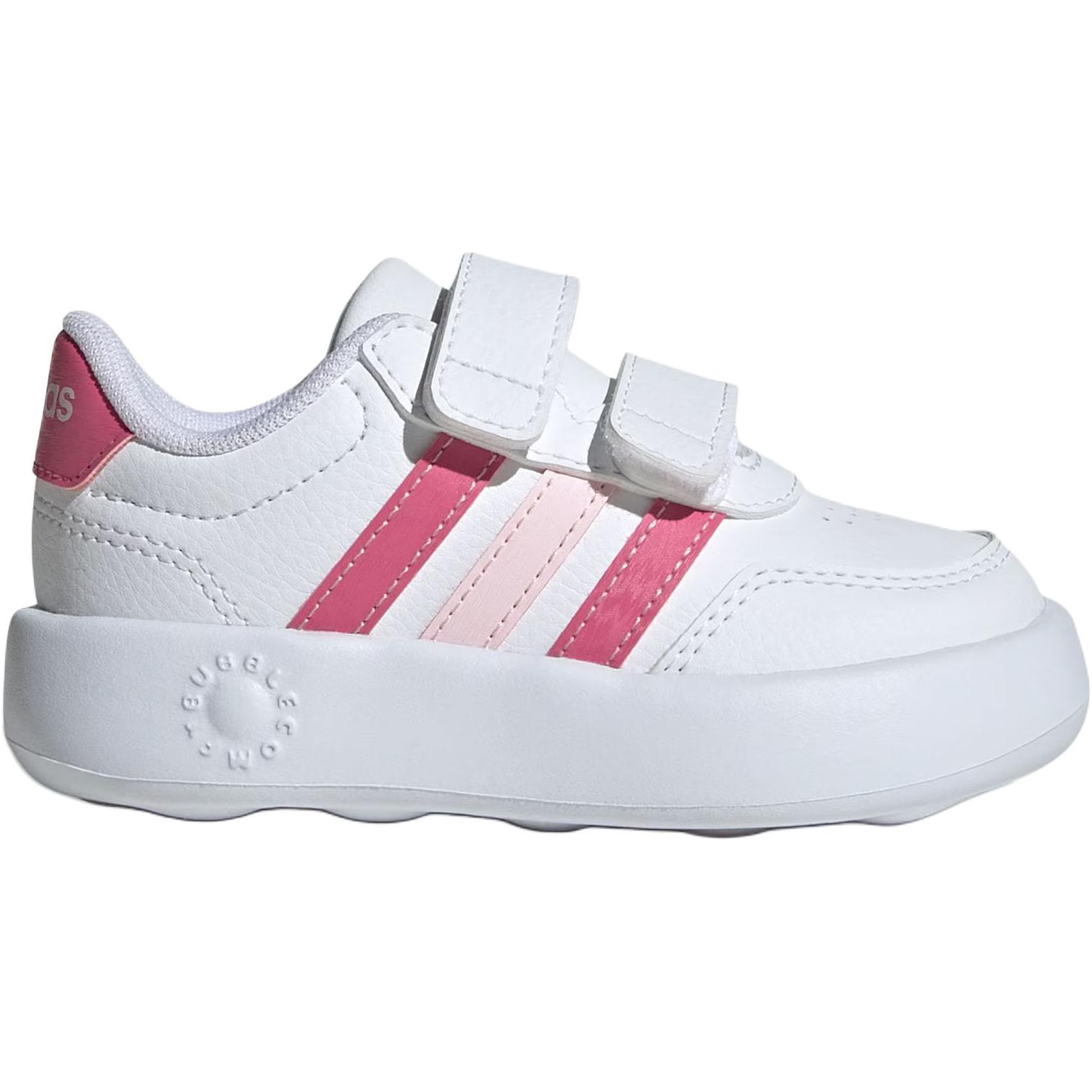 Кроссовки BREAKNET 3.0 устойчивые к истиранию для малышей Adidas, белый/розовый — фото 3