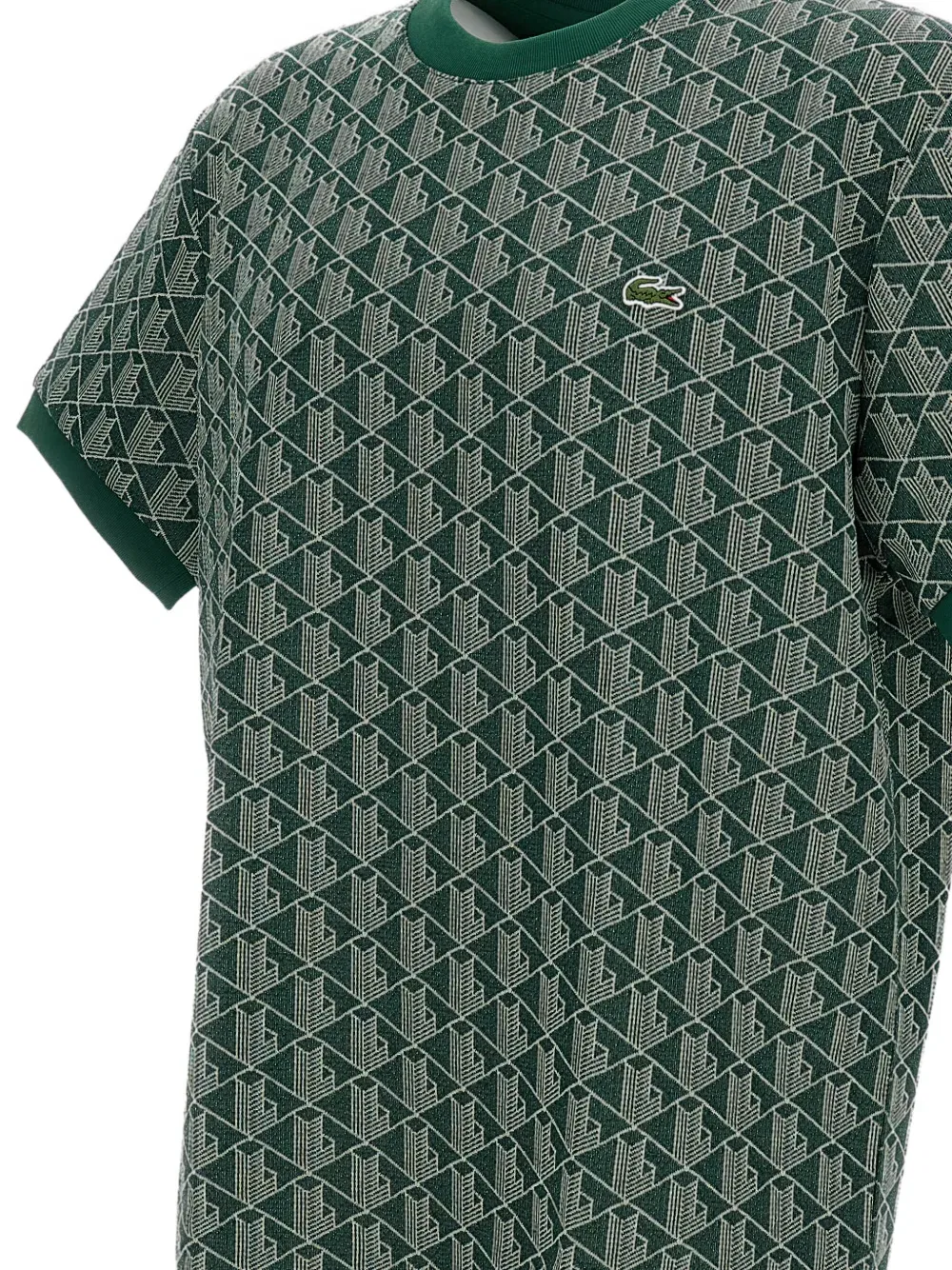 Футболка с геометрическим принтом Lacoste, зеленый — фото 3