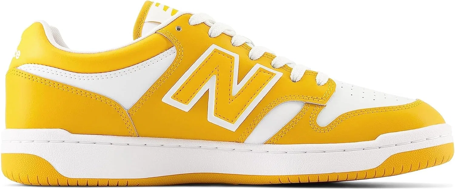 Кроссовки New Balance 480 V1, белый/золотистый — фото 4