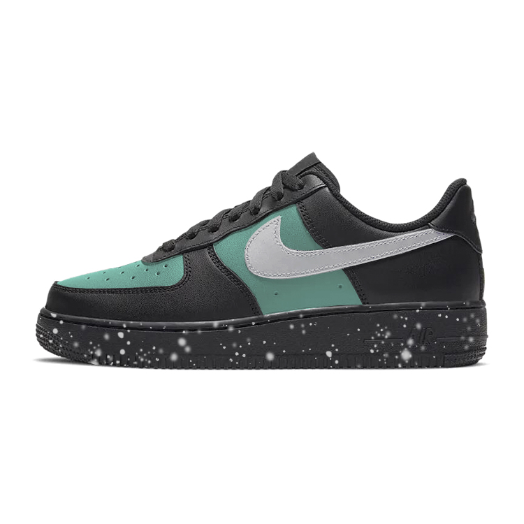 

Кроссовки Nike Air Force 1 Skateboarding Shoes Women's Low-top Black/White/Green, черный