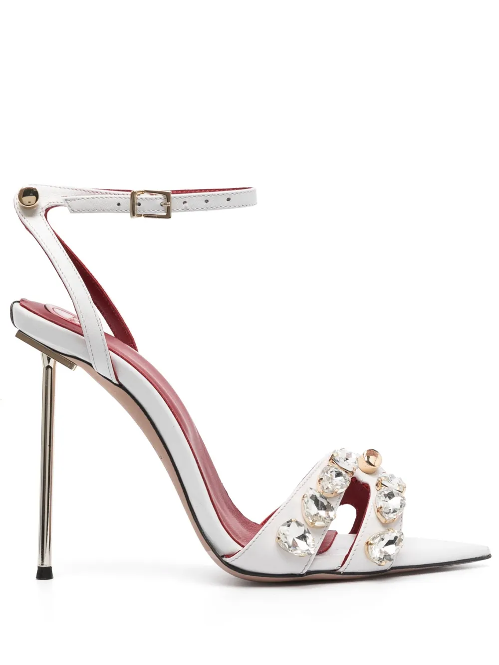 Босоножки Betty 120 с кристаллами HARDOT, белый