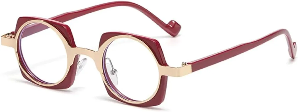 

Популярные модные солнцезащитные очки для женщин в стиле ретро, ​​конфетные цвета, прозрачные линзы с защитой от синего света, мужская оправа HHZZYVY, Golden Wine Red