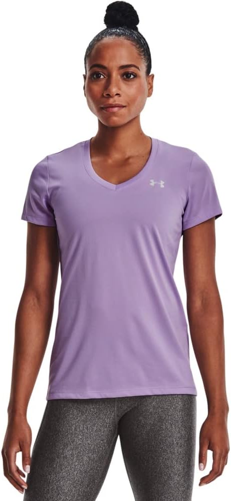 

Under Armour женская футболка Tech V-Neck с коротким рукавом, Lavender, Розовый, Under Armour женская футболка Tech V-Neck с коротким рукавом, Lavender