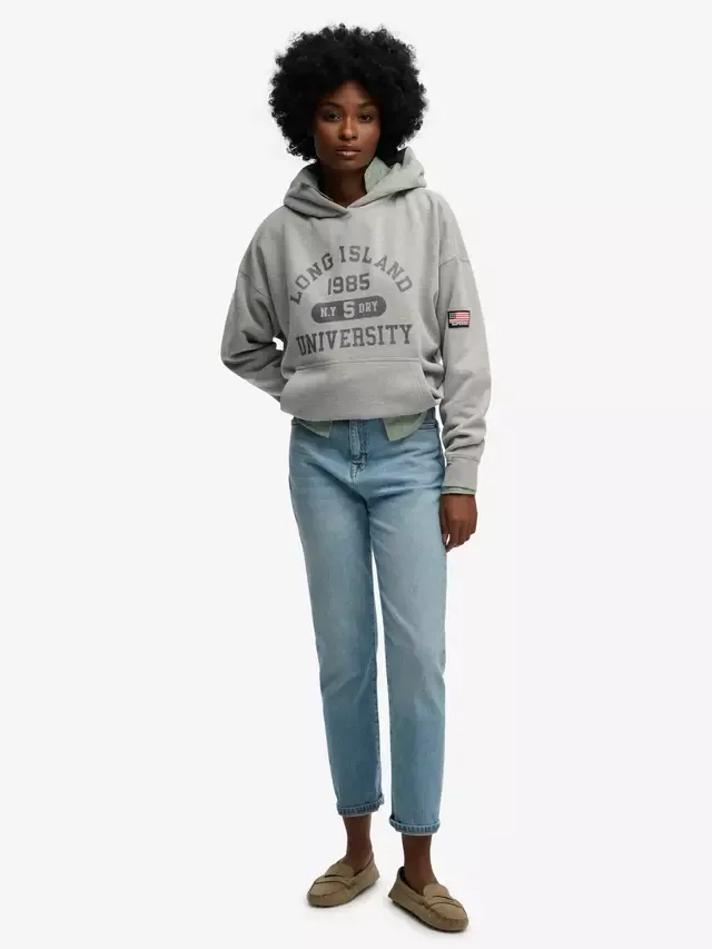 Спортивная толстовка свободного кроя Athletic Essentials, серо-меланжевая Superdry — фото 3