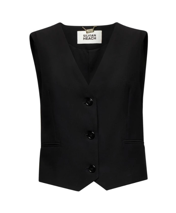 

Базовый однобортный жилет Silvian Heach, черный
