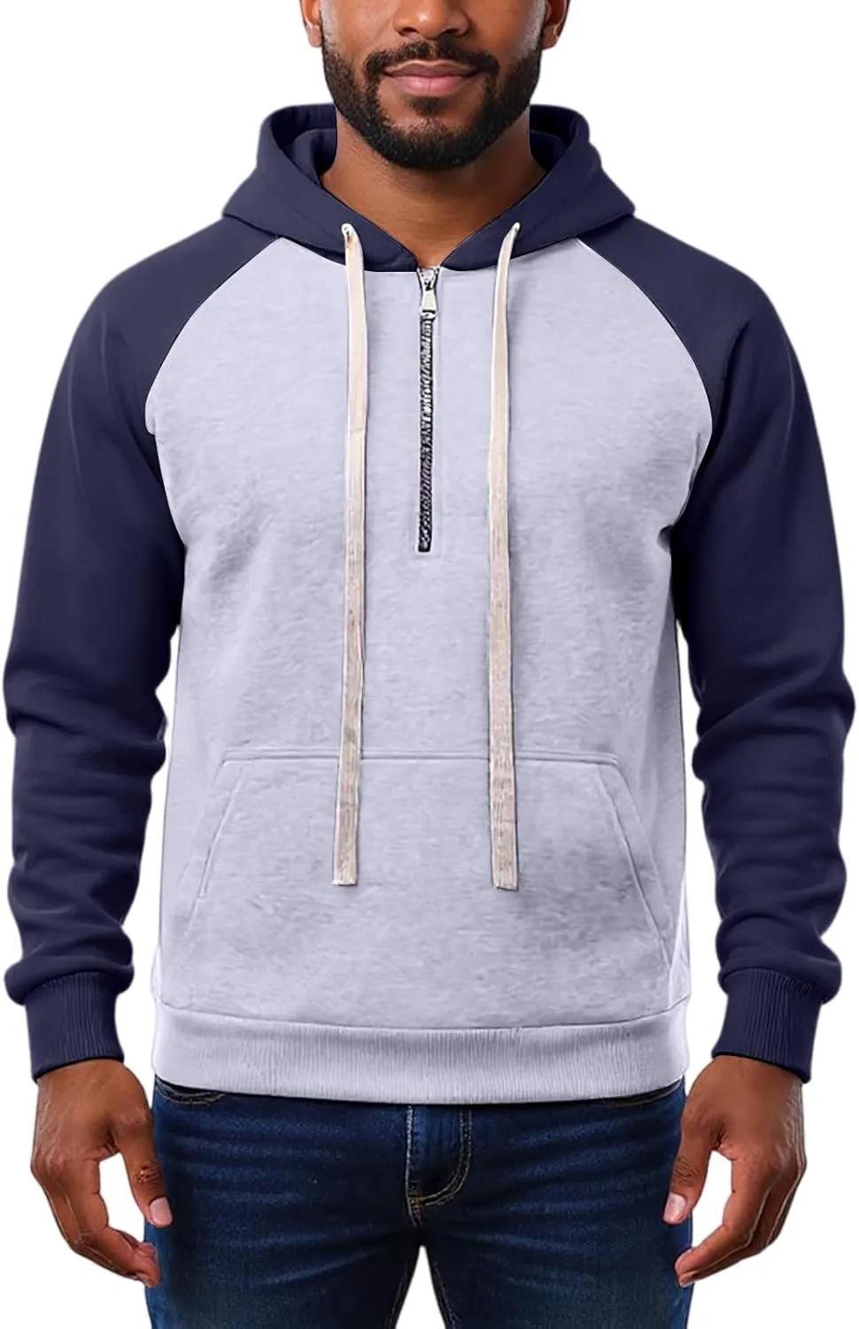 

Мужской полузастегивающийся худи с капюшоном на шнурке, карманами и легкий JWNYJFB