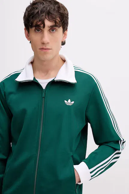 Олимпийка мужская на молнии Adidas Originals, зеленый — фото 4