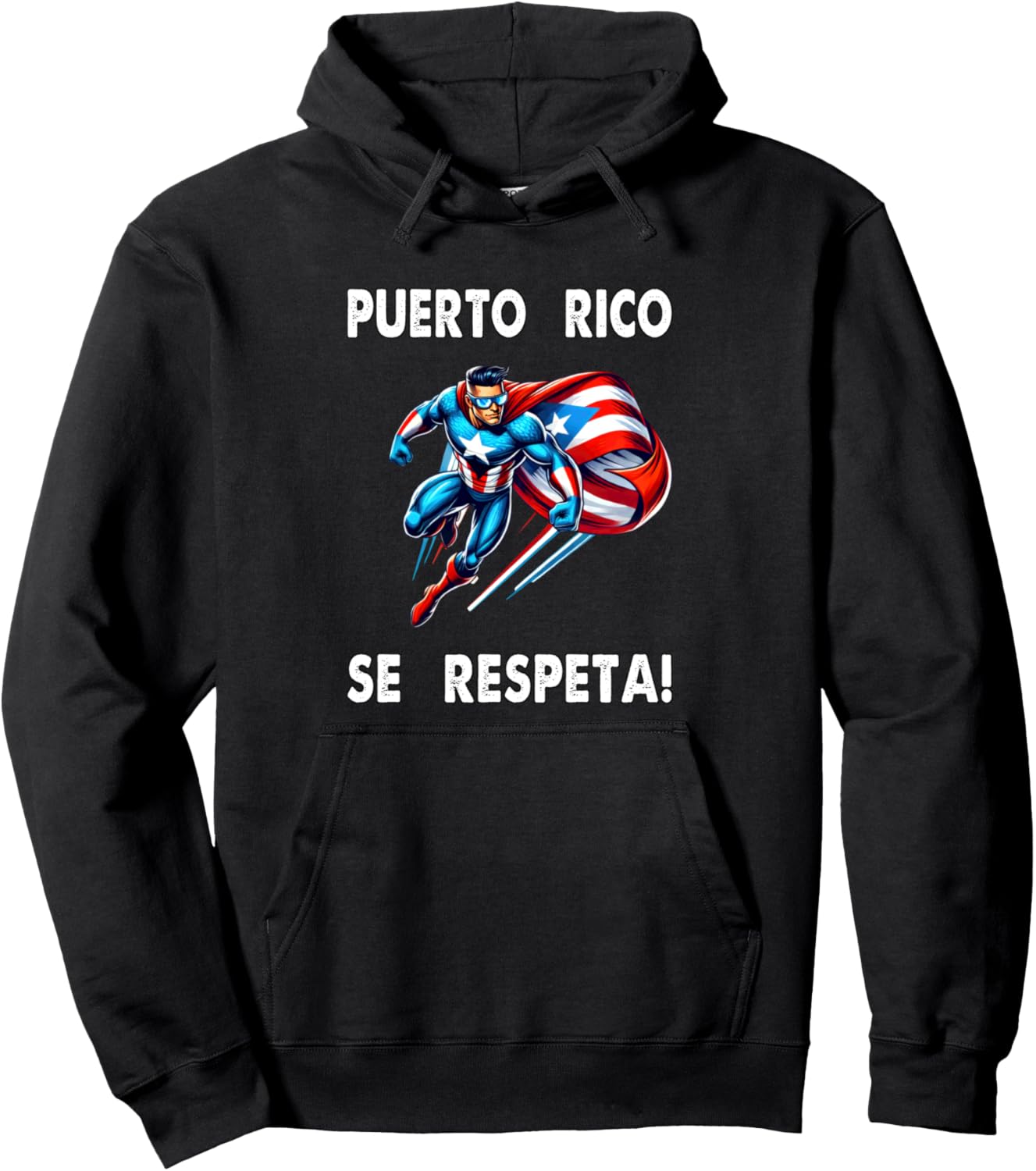 

Пуэрто-Рико Se Respeta Boricua Толстовка с флагом супергероя протеста Puerto Rico Se Respeta Collection, More Here, черный