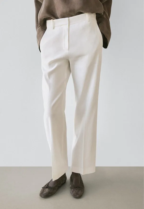 Брюки прямого кроя Massimo Dutti, White