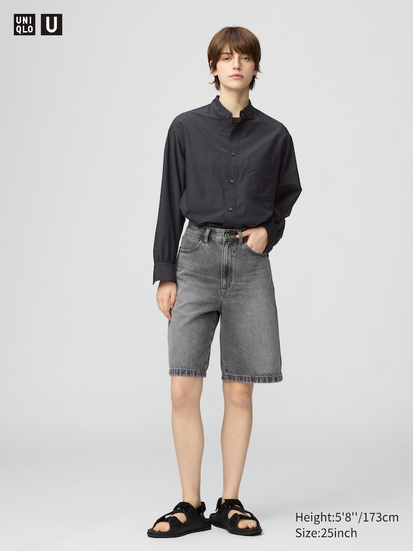 

Джинсовые шорты-бермуды Uniqlo, серый