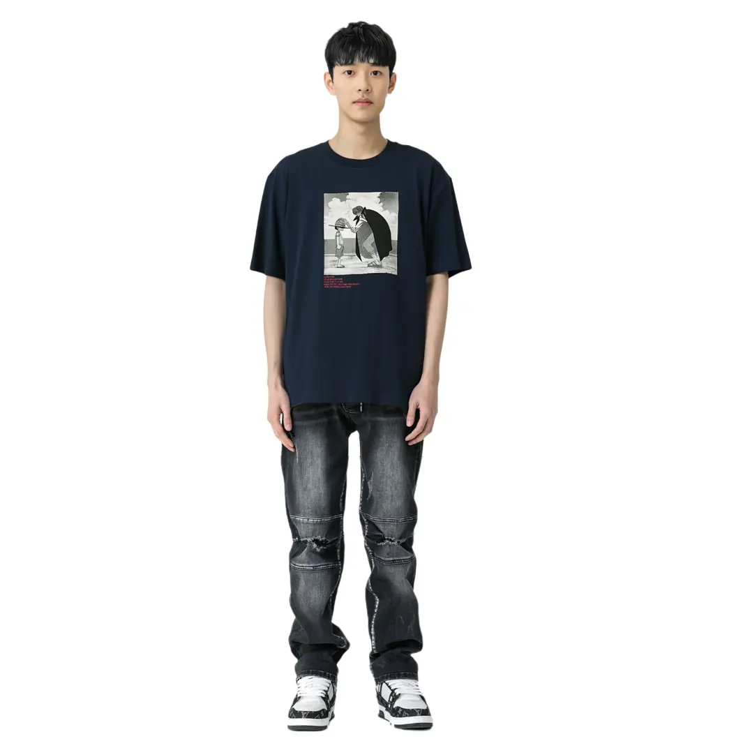 Футболка мужская Uniqlo темно-синяя — фото 4