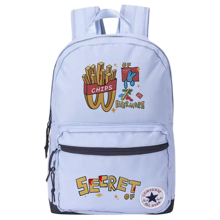

Converse Полиэстеровый рюкзак среднего размера светло-дымчатый голубой, French Fries