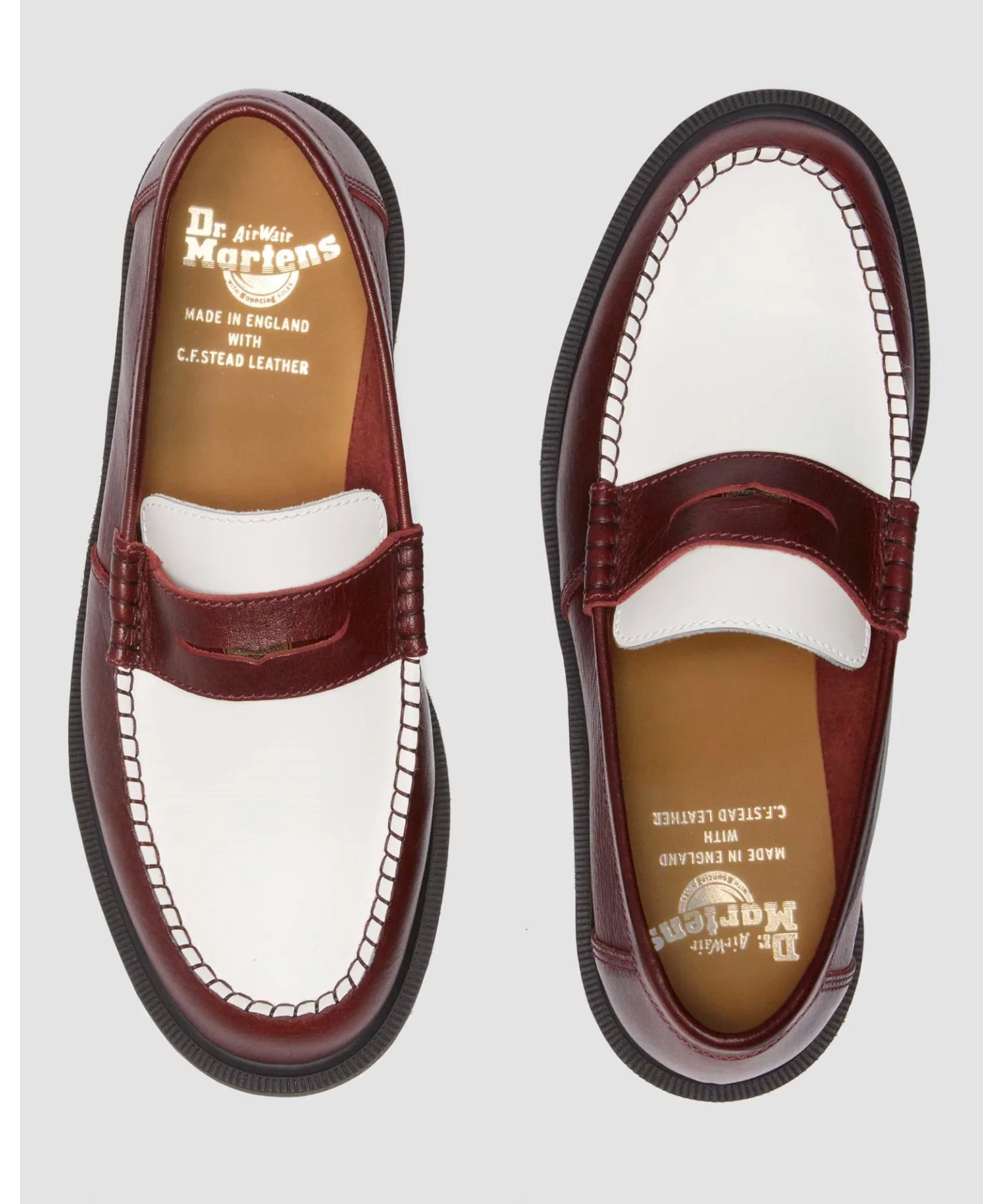 Унисекс кожаные лоферы Dr. Martens MIE PENTON бордовые — фото 2
