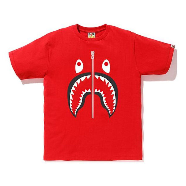

Футболка shark face half-zip t-shirt 'red' A Bathing Ape, красный