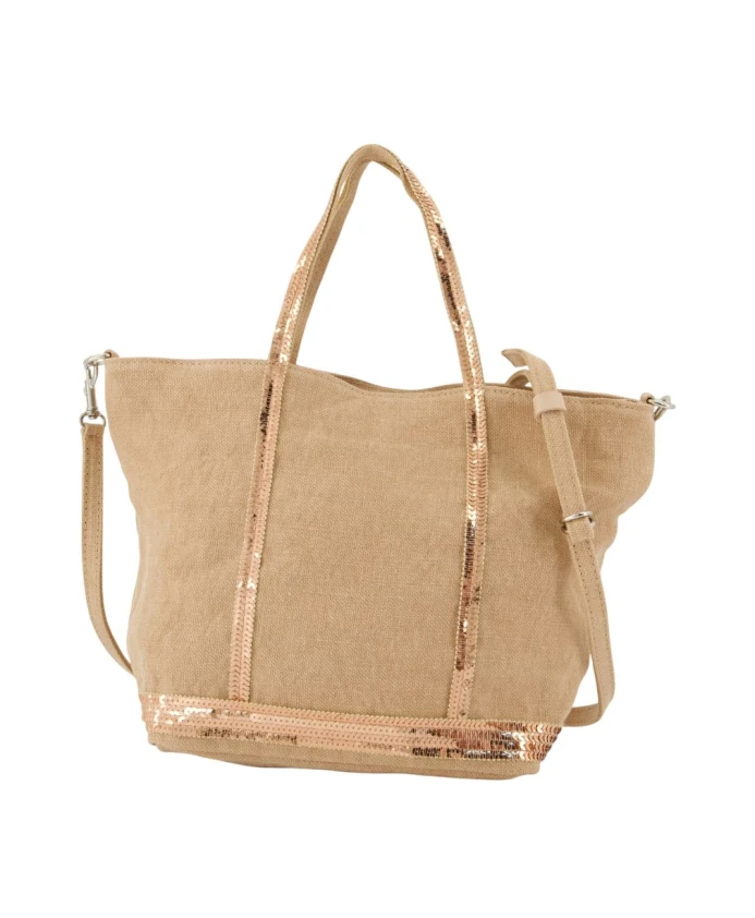 

Розовая льняная сумка-шоппер Vanessa Bruno, бежевый