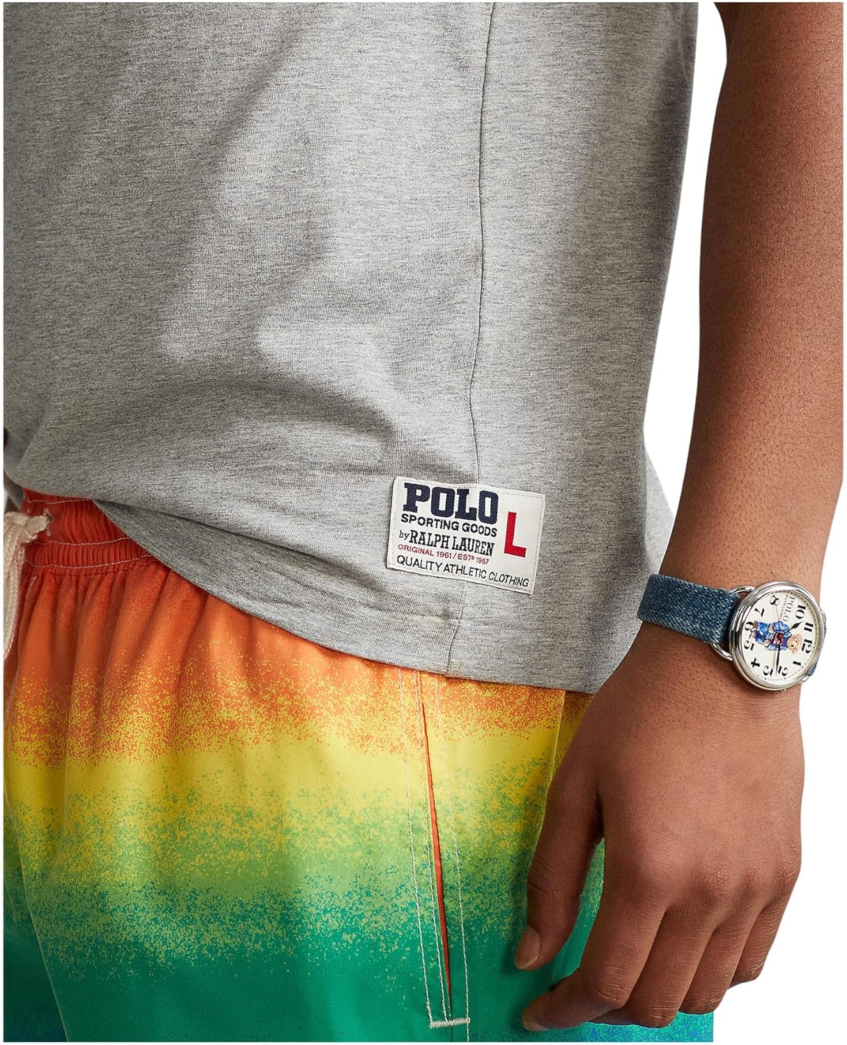 POLO RALPH LAUREN Мужская футболка-поло с классическим кроем и большим пони, Andover Heather-Royal — фото 3