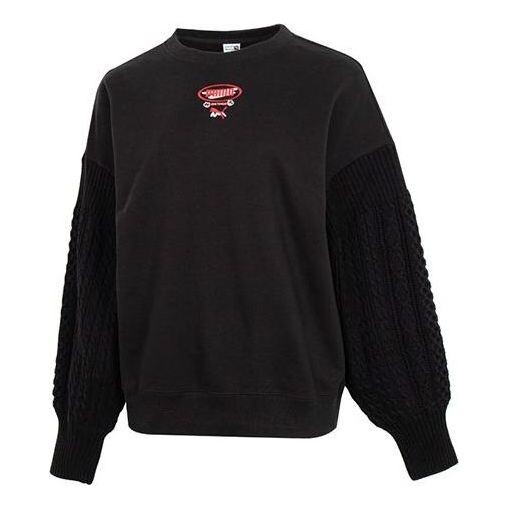 

Свитер crew neck sweatshirt 'black' Puma, черный