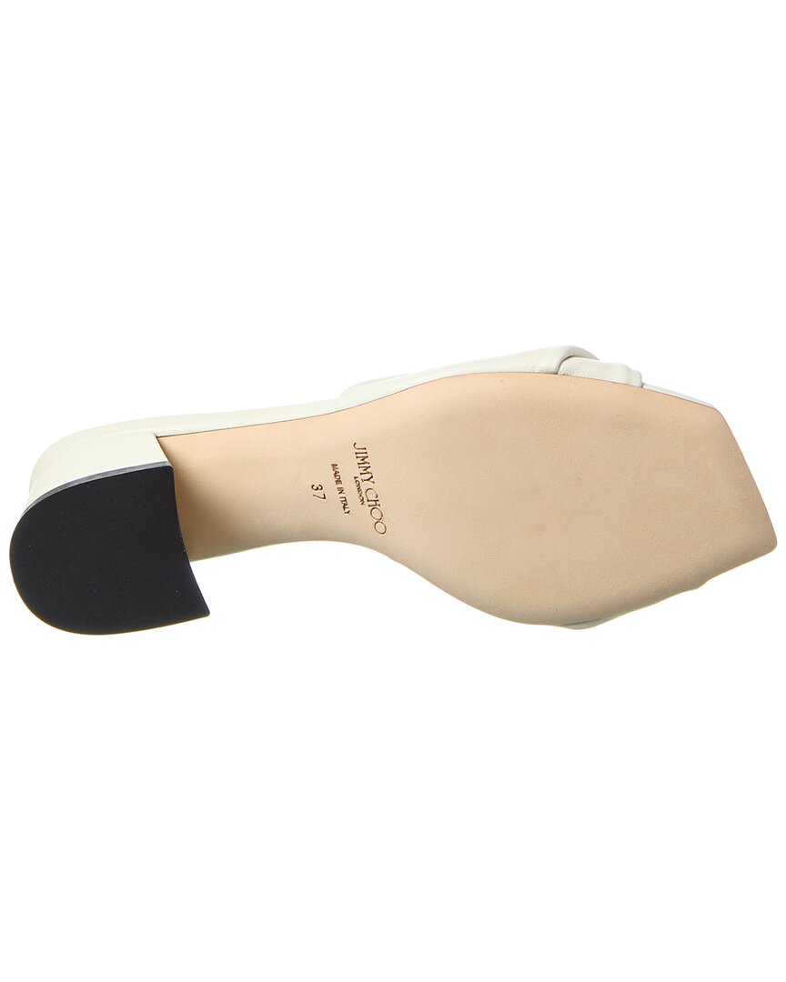 Jimmy Choo Lyn 45 Leather Sandal, белый — фото 4