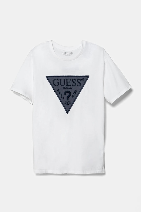 

Детская хлопковая футболка Guess, белый