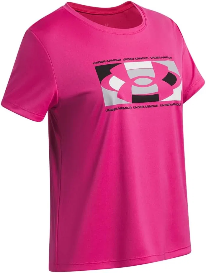 Футболка детская Under Armour, цвет Virtual Pink/White — фото 2