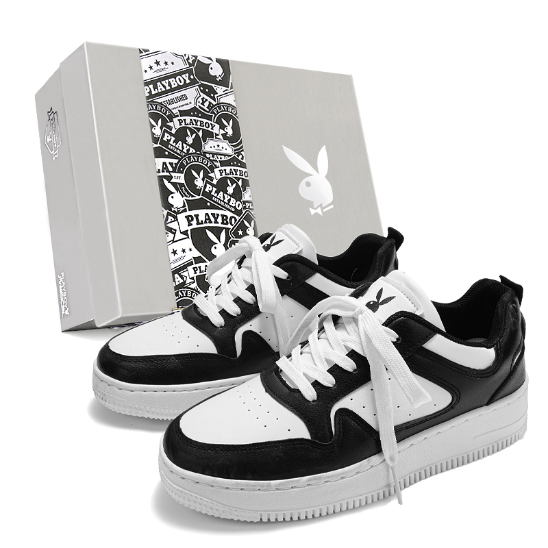 

Playboy Низкие скейтерские кроссовки мужские черно-белые, цвет Black White