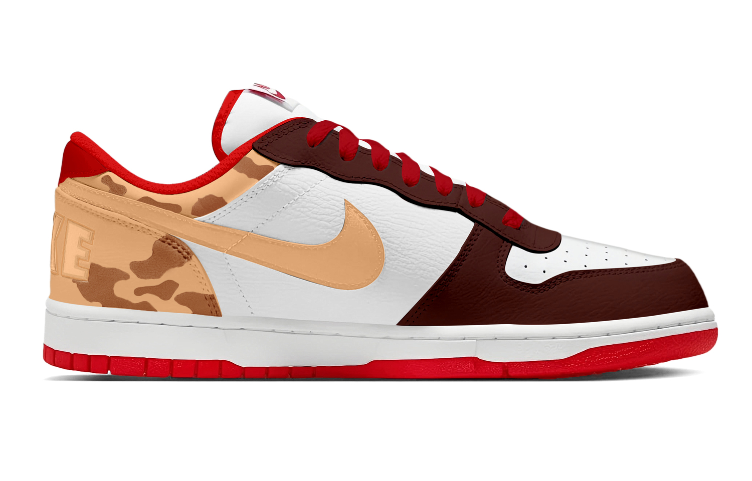 Big Year Of The Horse дышащие низкие кроссовки для скейтбординга мужские Nike, белый коричневый красный — фото 3
