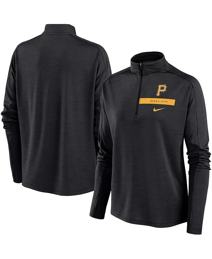 

Черная женская футболка Pittsburgh Pirates Primetime Local Touch Pacer с молнией без четверти Nike