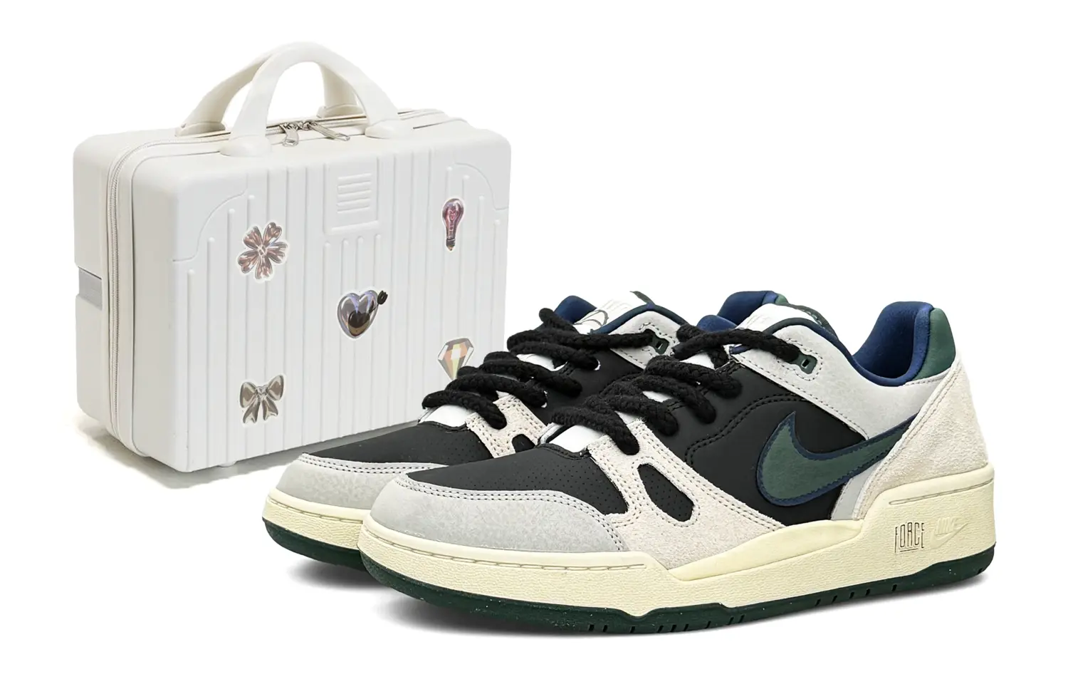 

Кроссовки Nike Full Force Skateboarding Shoes Men Low-top Green, светло-серый