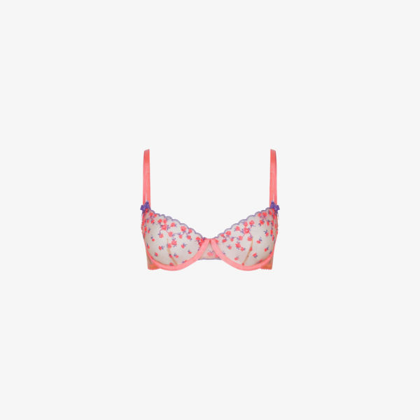 

Лиф с косточками и глубоким вырезом из тюля Lissa Agent Provocateur, розовый