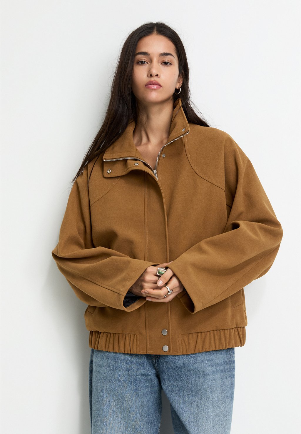 

Куртка из искусственной кожи PULL&BEAR, коричневый