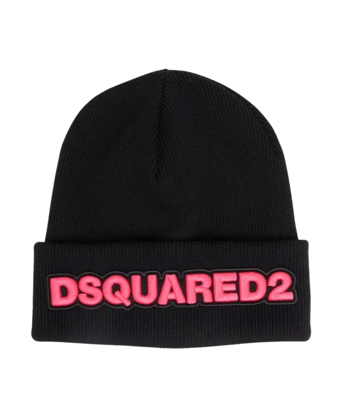 

Вязаная шапка согрейтесь и элегантно Dsquared2, черный