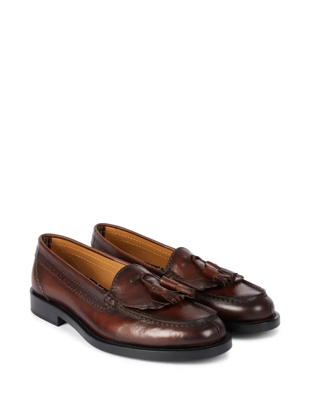Кожаные лоферы с кисточками Paul Smith, коричневый — фото 2