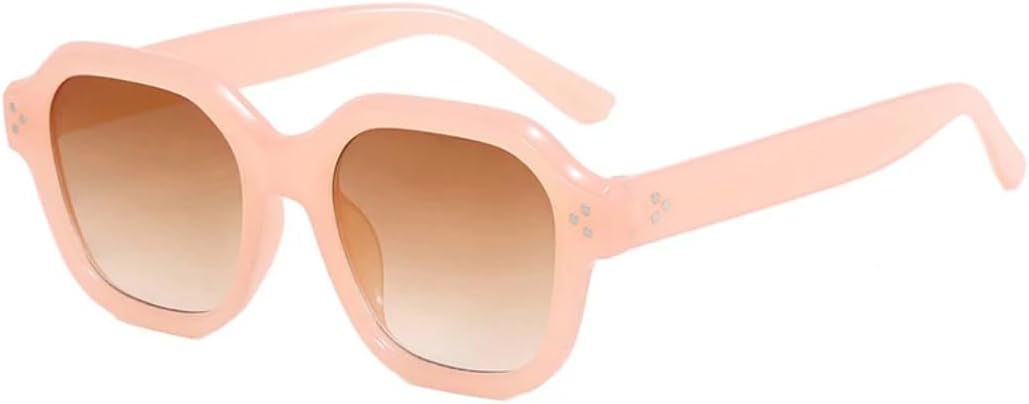 

Солнцезащитные очки с защитой UV400 | Оправа с заклепками, линзы конфетного цвета | Для женщин и мужчин, для занятий спортом на открытом воздухе и вождения DSVIGF, Pink Tea