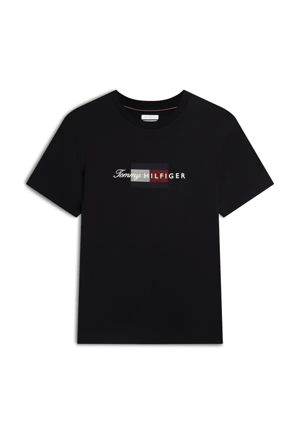 Футболка Tommy Hilfiger Script Flag Regular Tee Brand Love Print, черный — фото 4