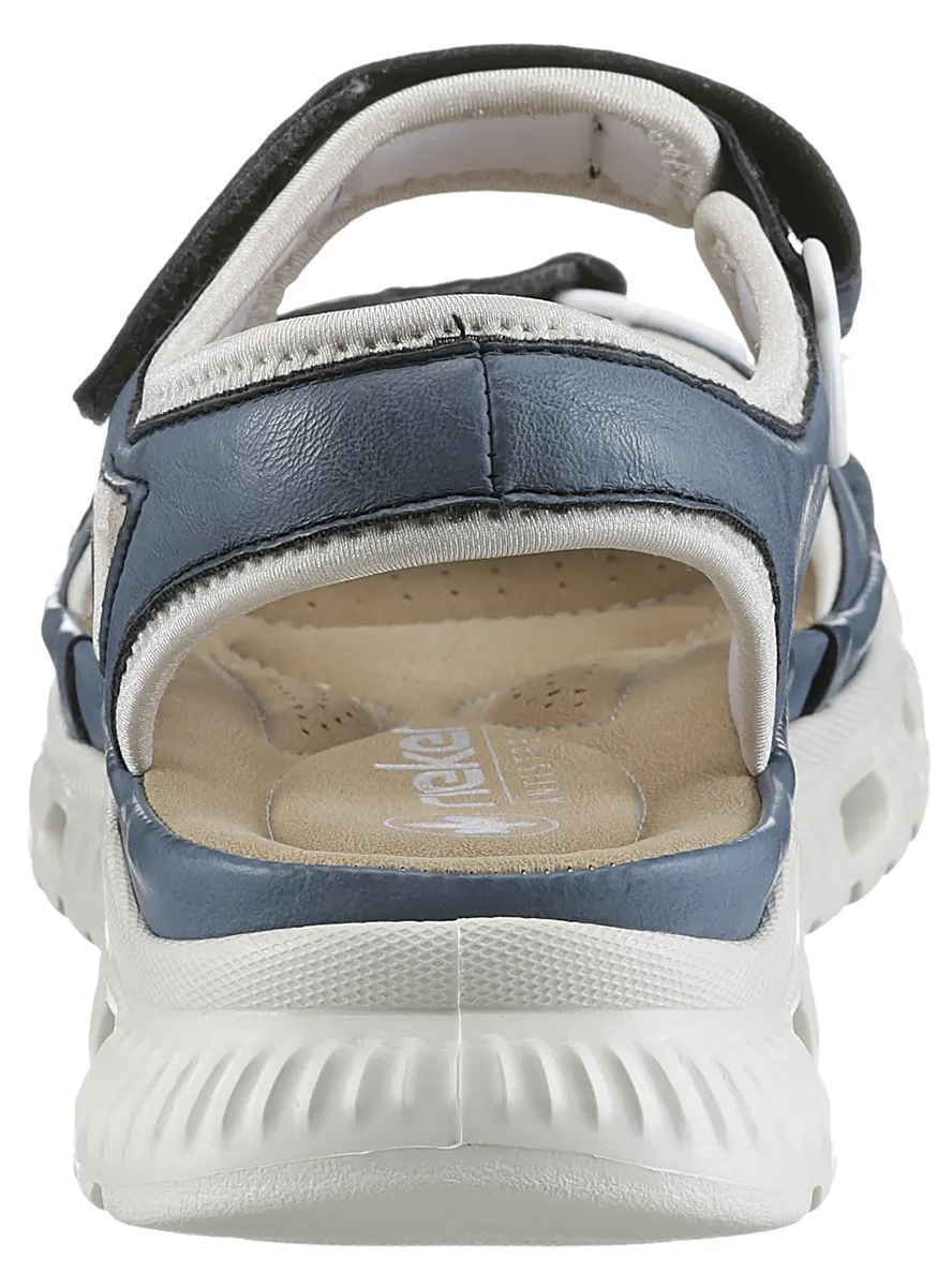 Сандалии Rieker "outdoor sandal", летняя обувь, босоножки, каблук-платформа, с застежками-липучками, кремовый — фото 2