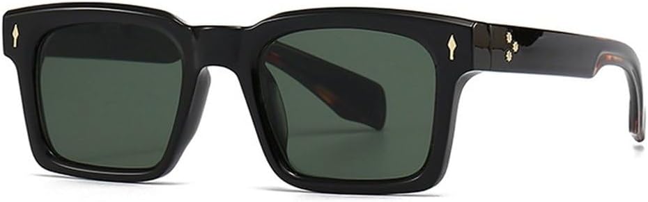 

Модные солнцезащитные очки с квадратными заклепками и градиентным переходом цвета, мужские солнцезащитные очки UV400, винтажные темно-зеленые, трендовые женские солнцезащитные очки SKFGNX, Black Dark Green