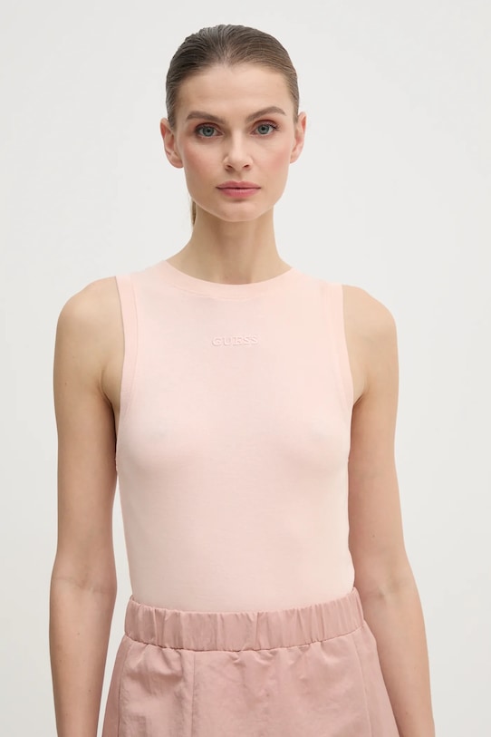 

Хлопковая майка GELSEY Guess, розовый