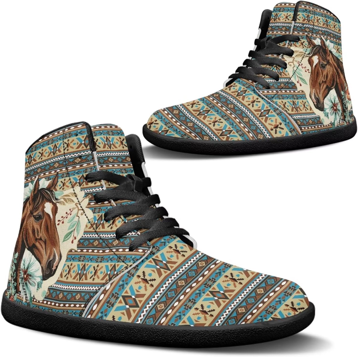 

Кроссовки Binienty для мужчин и женщин, Tribal Geometric Horse