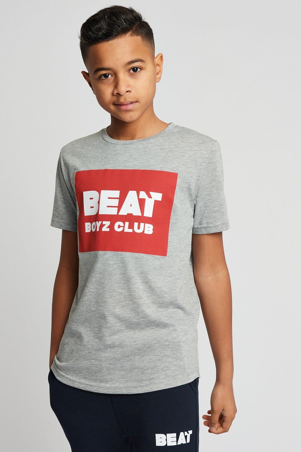 

Хлопковая футболка с логотипом Beat Boyz Club, серый