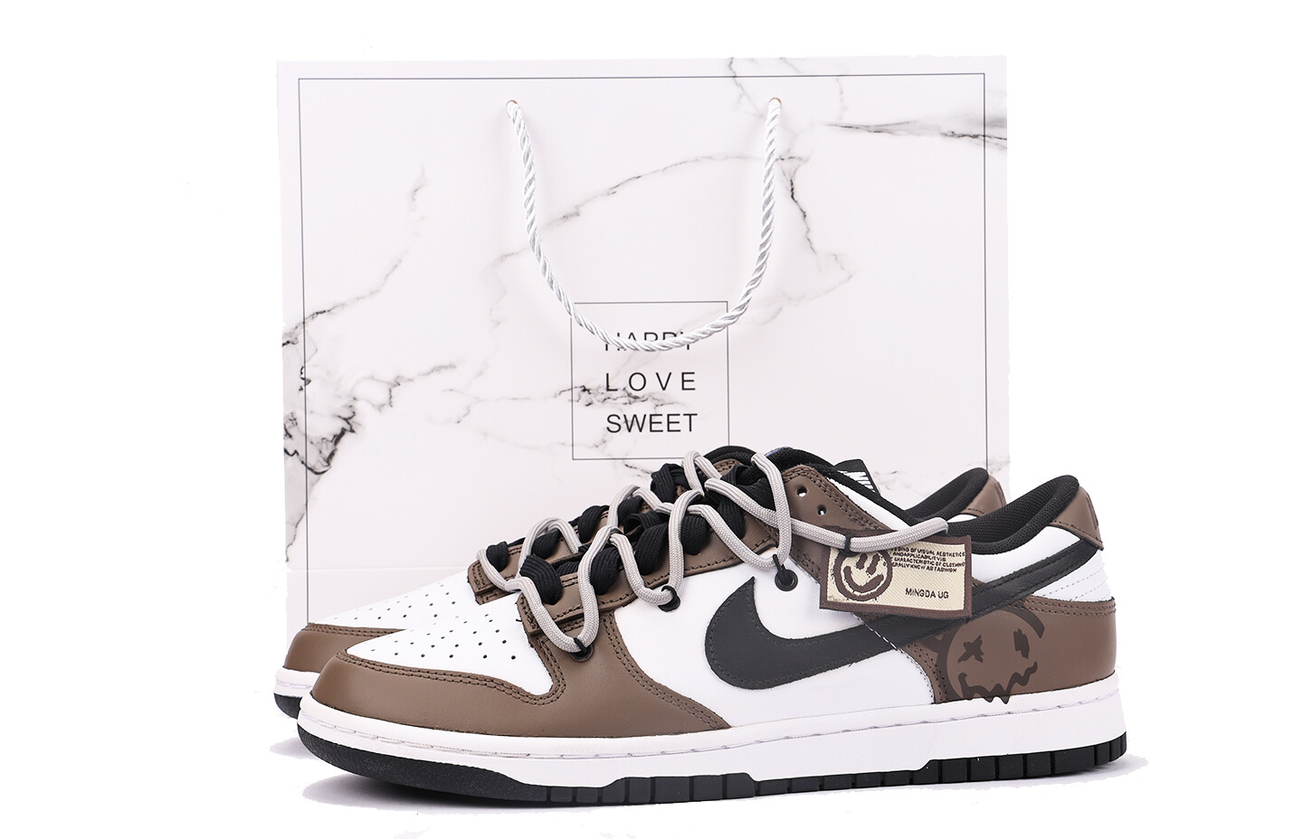 

Кроссовки Nike Dunk Skateboarding Shoes Unisex Low-top Black/Brown, коричневый