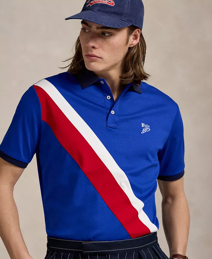Мужская классическая поло из мягкого хлопка Polo Ralph Lauren, синий — фото 3