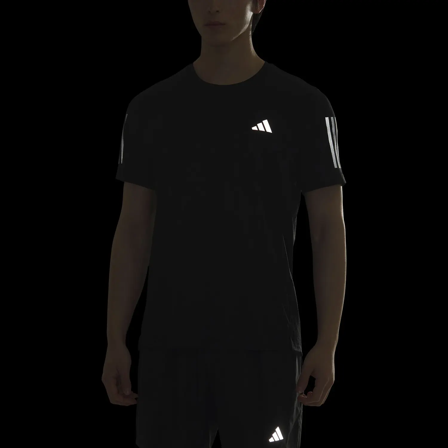 Футболка для бега Own The RunClimacool COOLER мужская Black/Dark Silver Gray Adidas, черный — фото 4