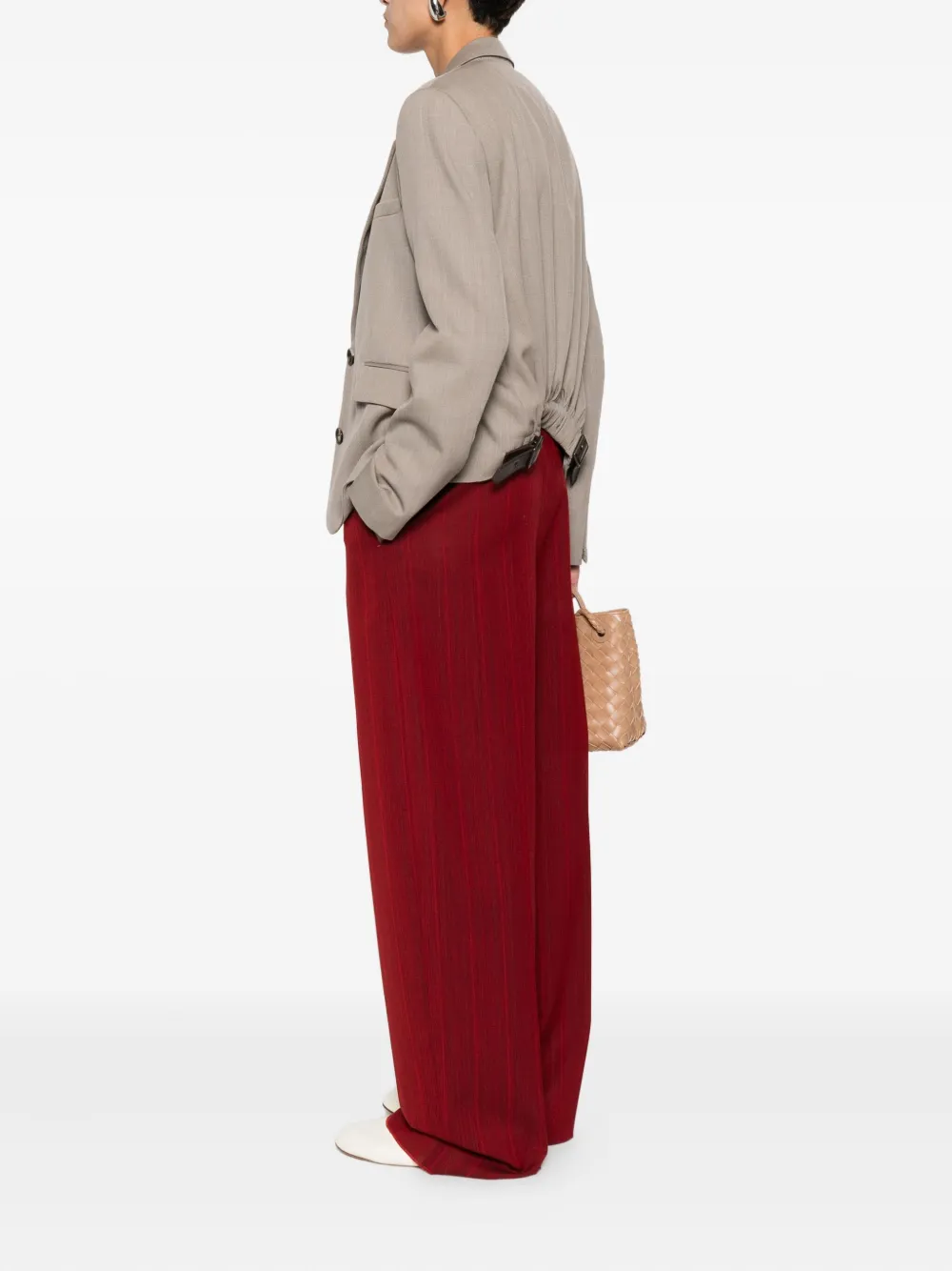 Однобортный пиджак из шерсти LOEWE, нейтральный — фото 2