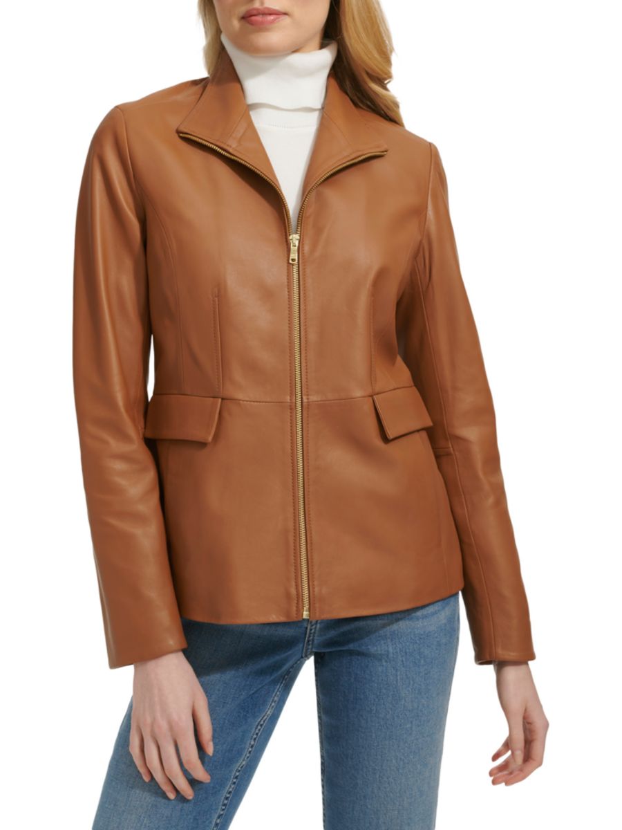 

Кожаная куртка на молнии Cole Haan, цвет Hazelnut, Коричневый, Кожаная куртка на молнии Cole Haan, цвет Hazelnut