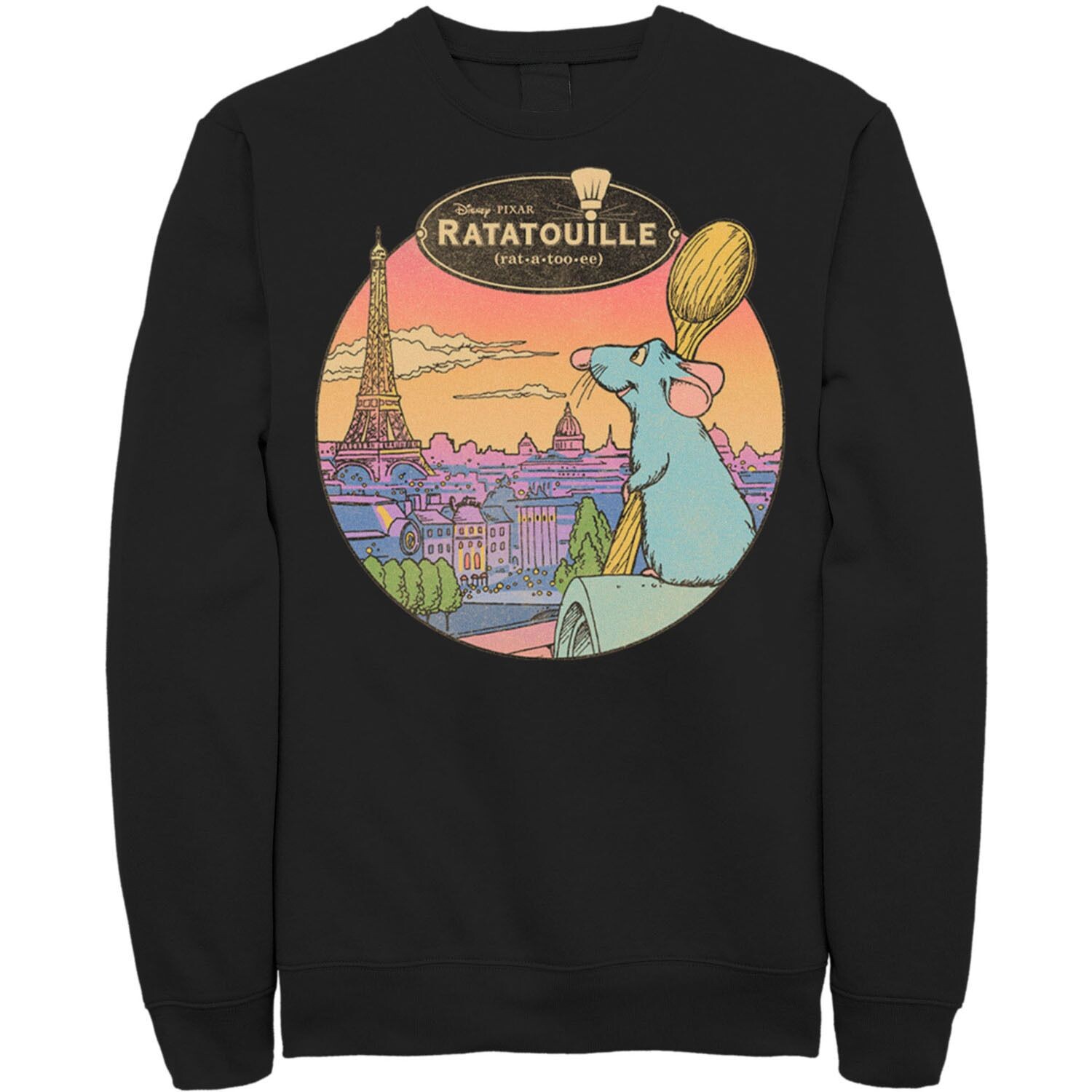 

Мужской свитшот Over Look Paris Disney/Pixar Рататуй Licensed Character, черный