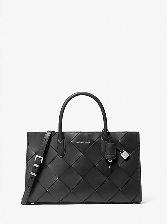 

Сумка Scarlett из плетеной кожи среднего размера Michael Kors, черный