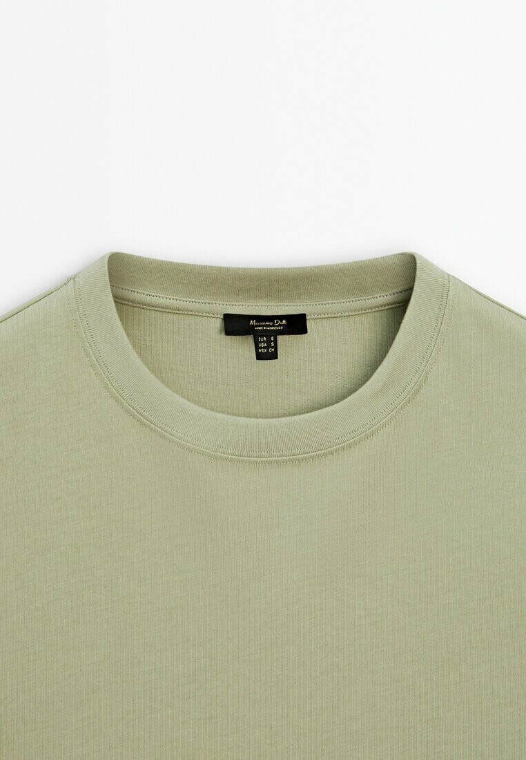 

Базовая футболка Short Sleeve Massimo Dutti, вечнозеленая