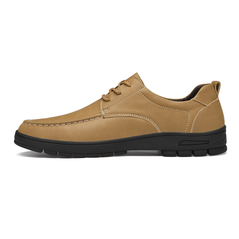 

LAORENTOU Повседневные кожаные туфли мужские низкие светло-коричневые, цвет Light Brown